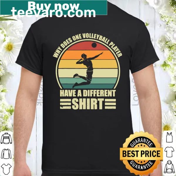 Playful design questioning volleyball dynamics on a shirt