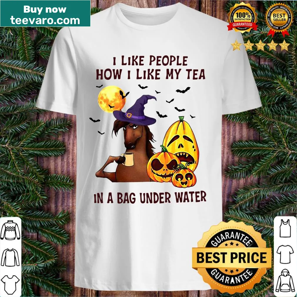 Funny Halloween t-shirt with witch horse and tea phrase