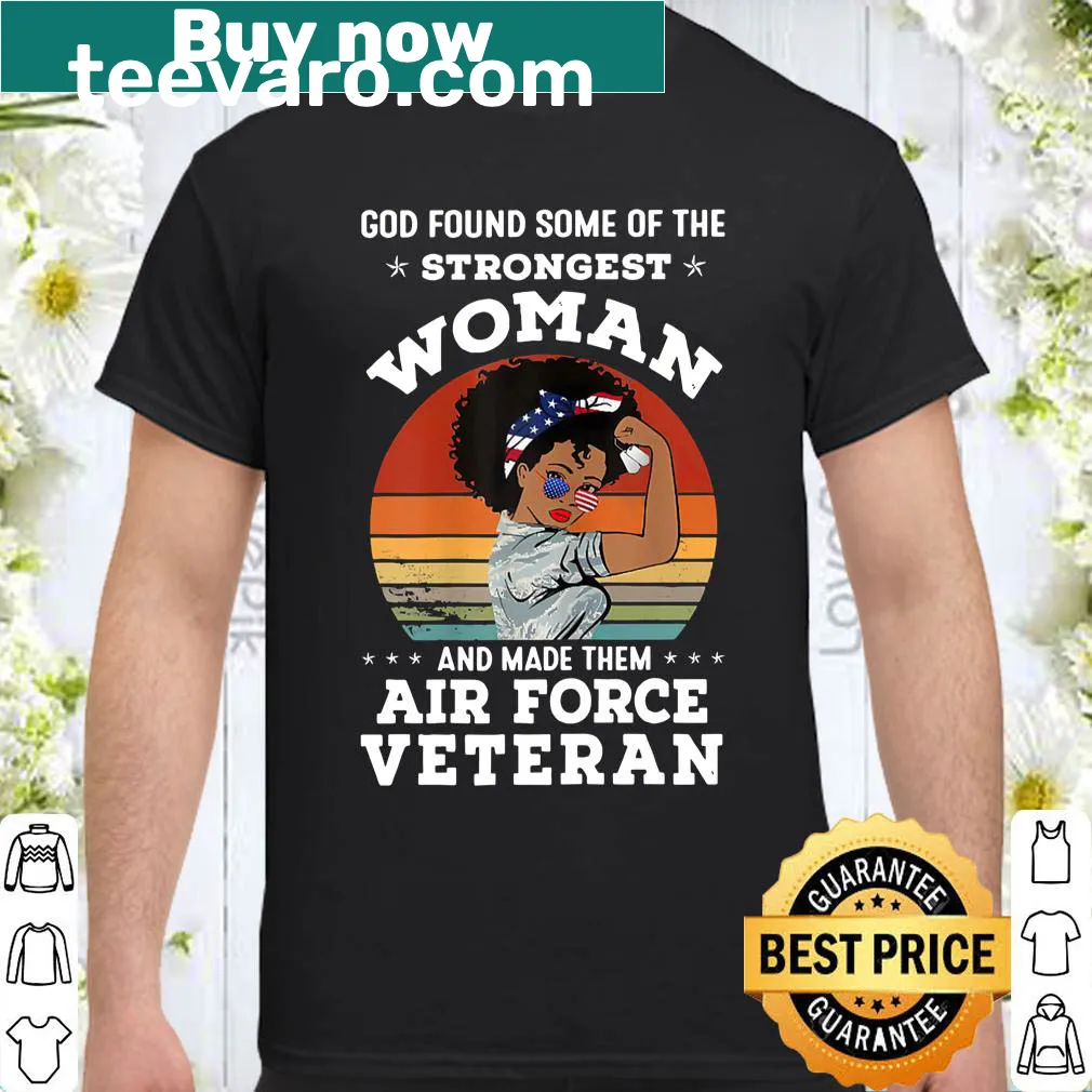 Veteran t-shirt honoring strong women with bold text