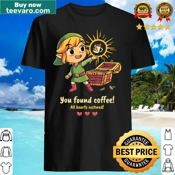 Whimsical t-shirt featuring a coffee-themed design with encouraging text