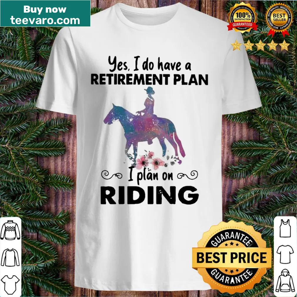 Vintage-style shirt with a humorous retirement plan and floral graphics
