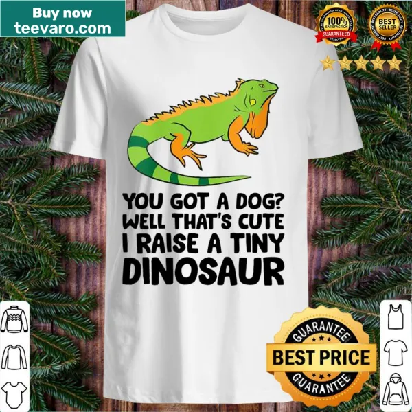 Playful typography t-shirt with 'I Raise A Tiny Dinosaur' text