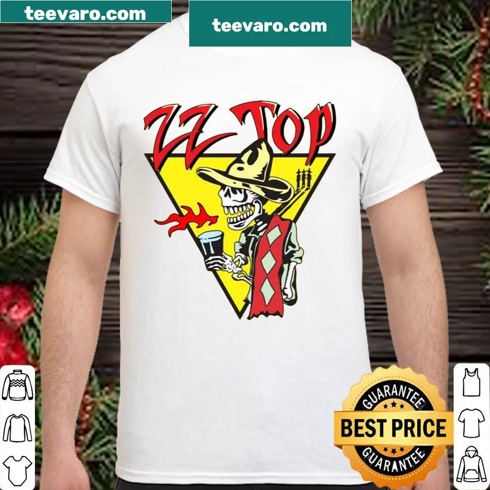 Vintage-style shirt featuring graphics related to the rock band ZZ Top.