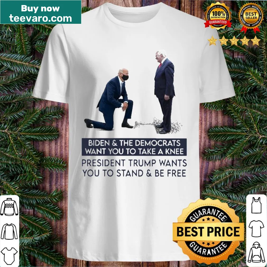 Political statement shirt featuring contrasting views on freedom and protest.