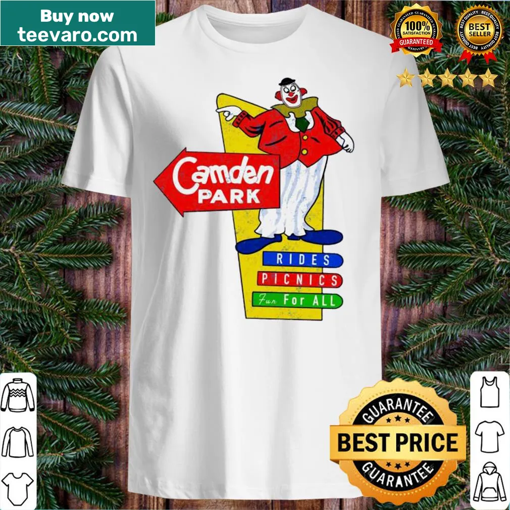 Illustrated Camden Park tribute shirt with rides and picnic graphics