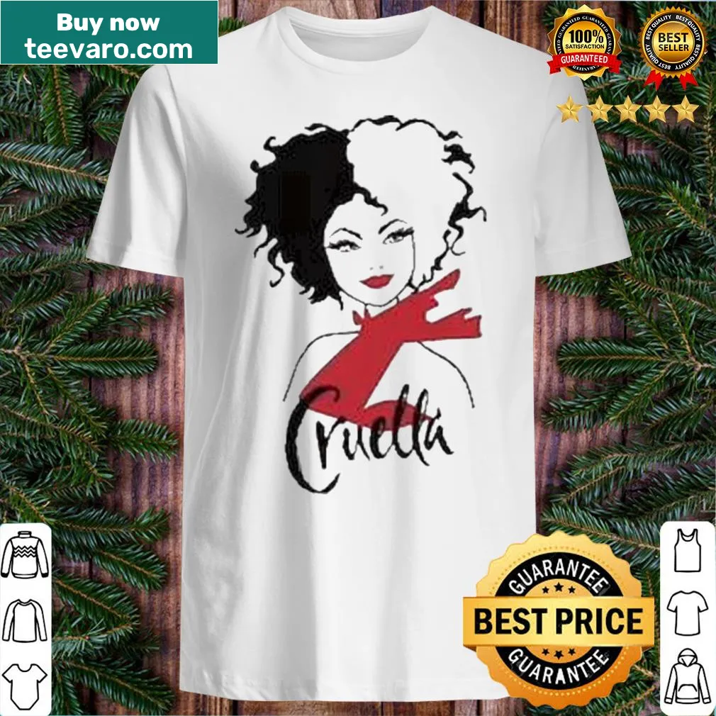 Cruella De Vil t-shirt featuring her iconic look and whimsical design