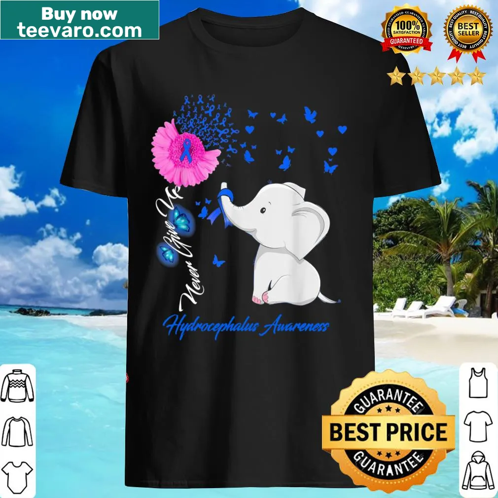 T-shirt with an elephant and hydrocephalus awareness ribbon