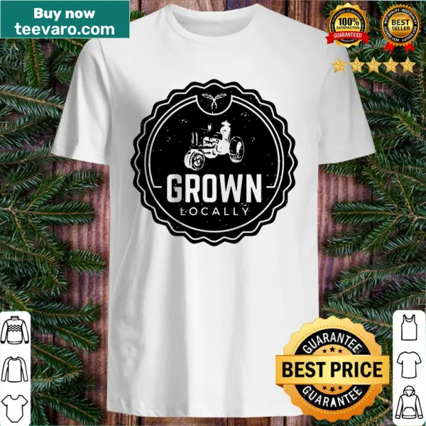 Retro t-shirt featuring a tractor and farmer's market theme