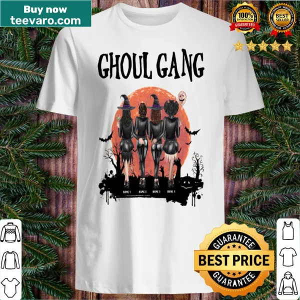 Cartoon graphic of ghouls for Halloween-themed shirt