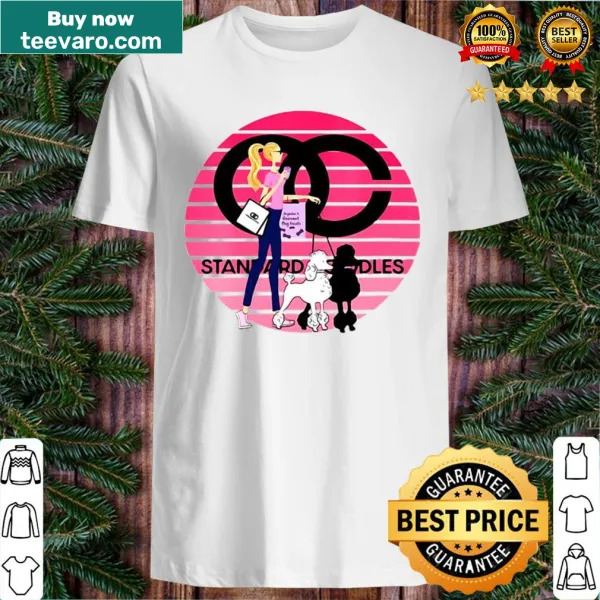 Vintage-style shirt featuring standard poodles for dog lovers