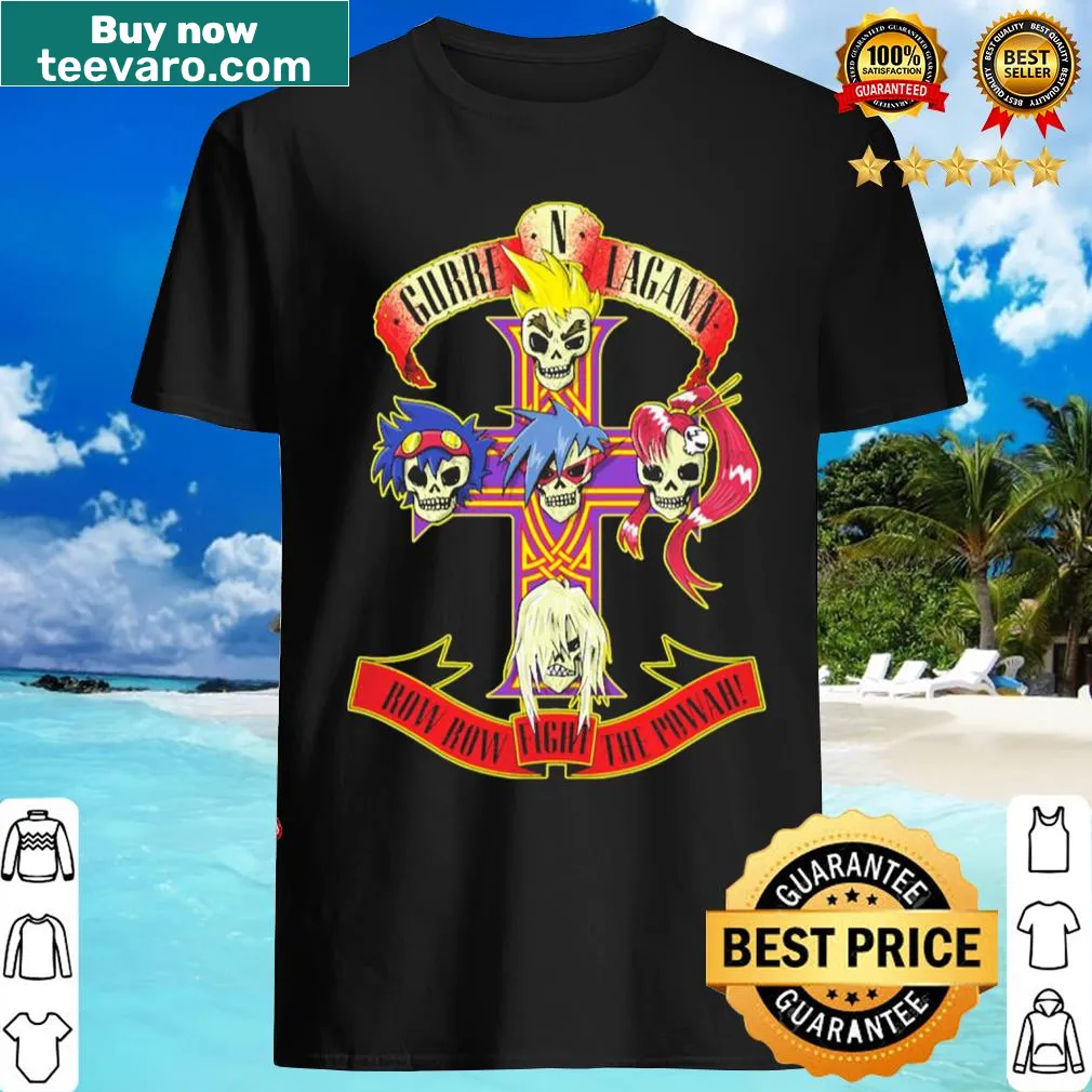 Anime-inspired T-shirt with the phrase 'Row Row Fight The Powah'