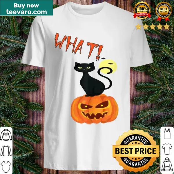 Cute Halloween shirt with a cartoon scary cat design
