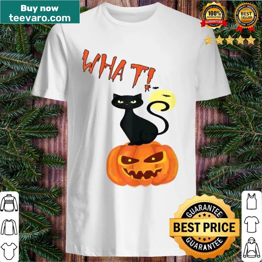 Cute Halloween shirt with a cartoon scary cat design