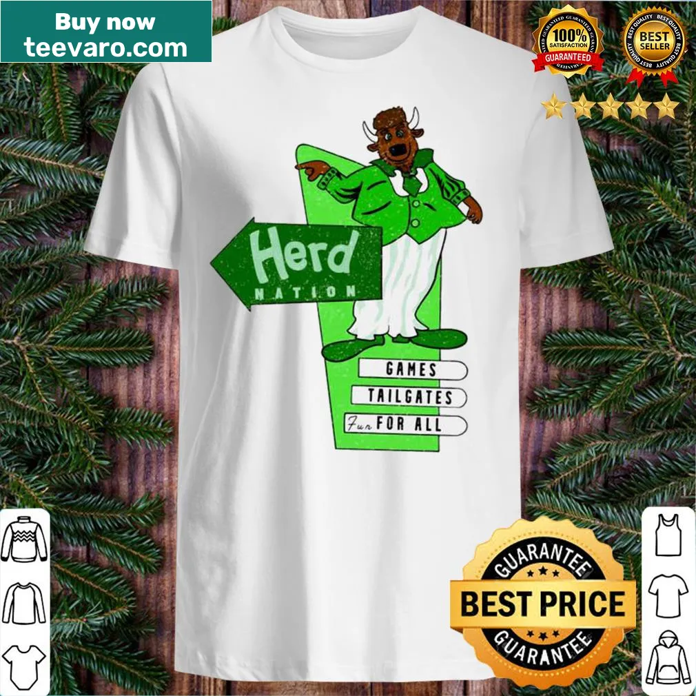 Sporty t-shirt celebrating Herd Nation and tailgating