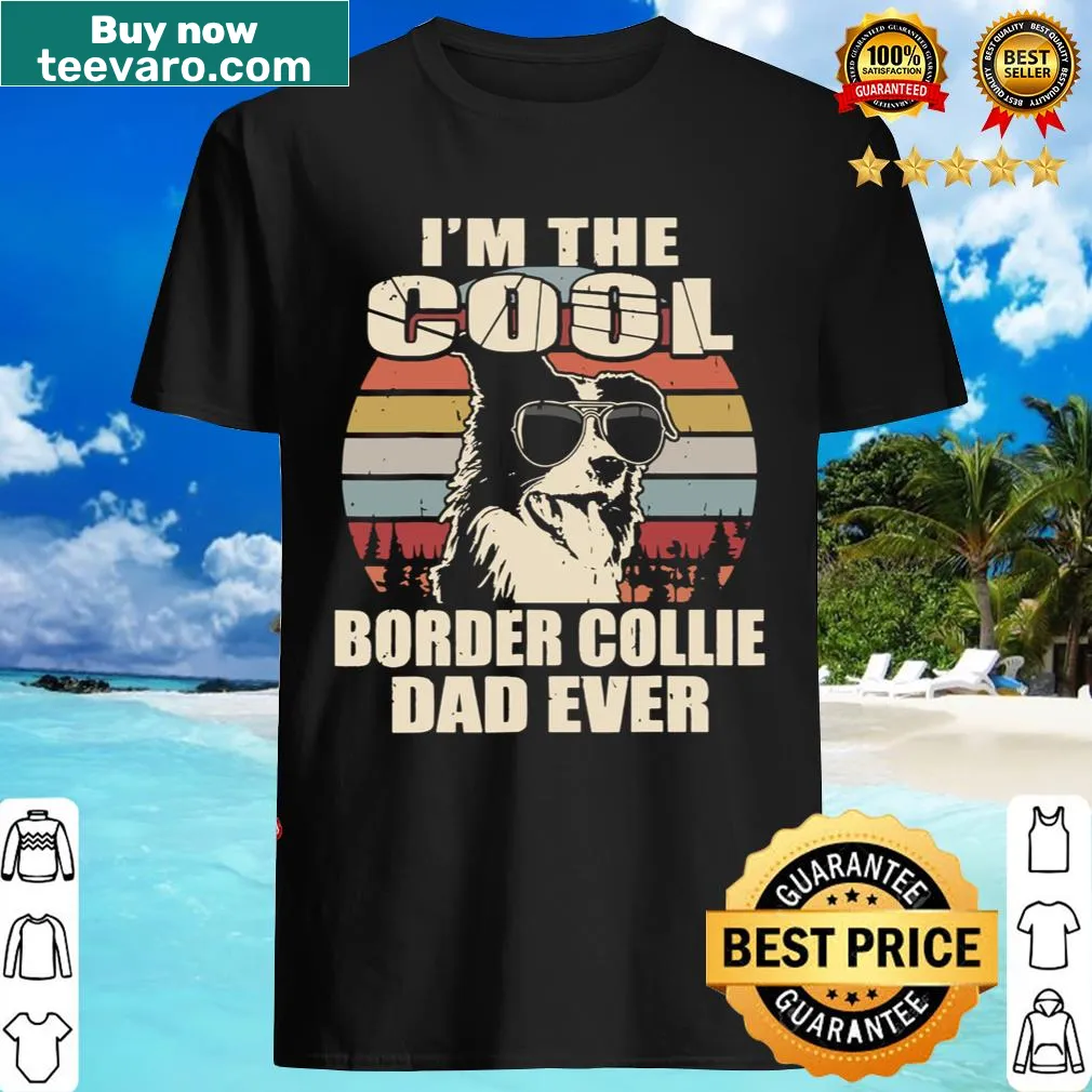 Vintage style t-shirt for Border Collie dads