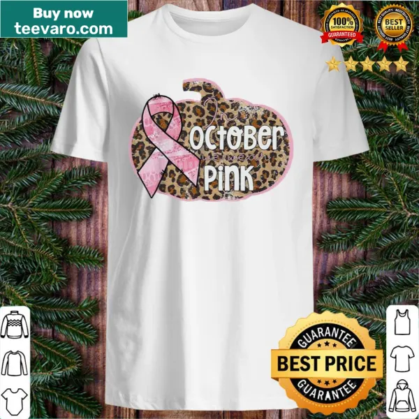 Pink leopard pumpkin design for breast cancer awareness