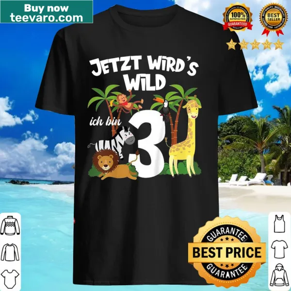 Birthday T-shirt for kids featuring the text Ich Bin 3 Jahre Alt