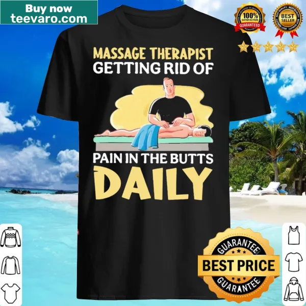 Humorous shirt for massage therapists about easing discomfort