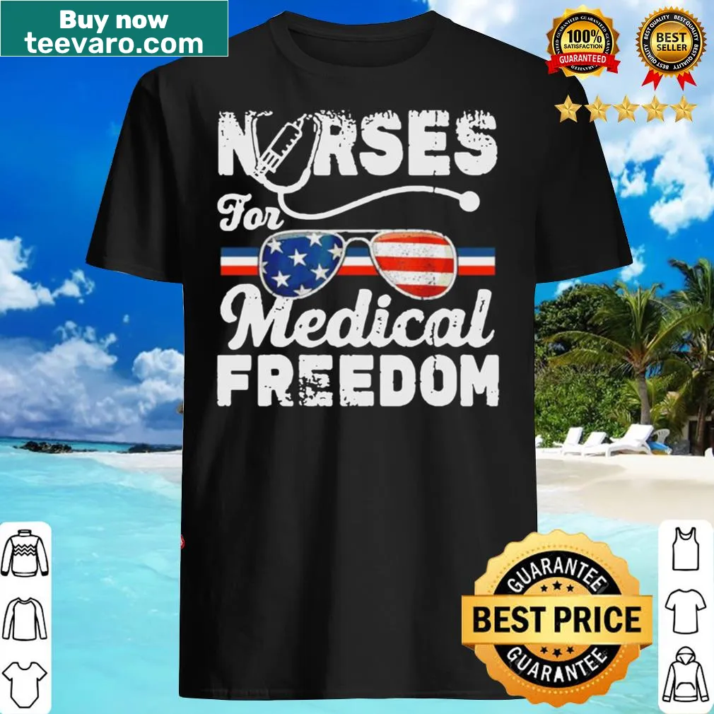 Nurse American flag t-shirt with 'Nurses For Medical Freedom' text