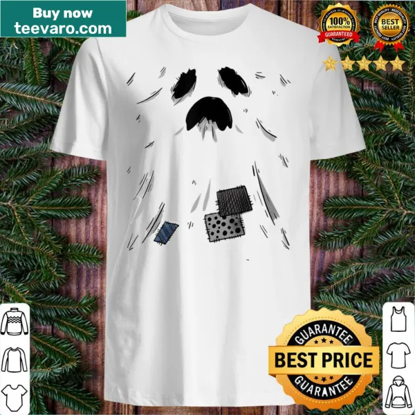 Cartoon ghost with patches graphic for Halloween