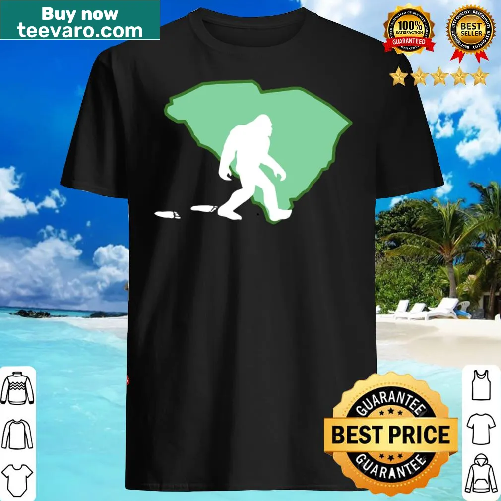 Illustration of South Carolina with Bigfoot hunting theme