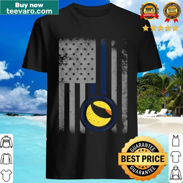 Distressed USA flag T-shirt with cryptocurrency Hodl theme
