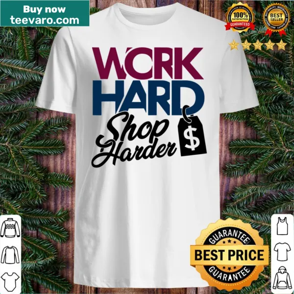 Playful typography t-shirt for workaholics and shopaholics