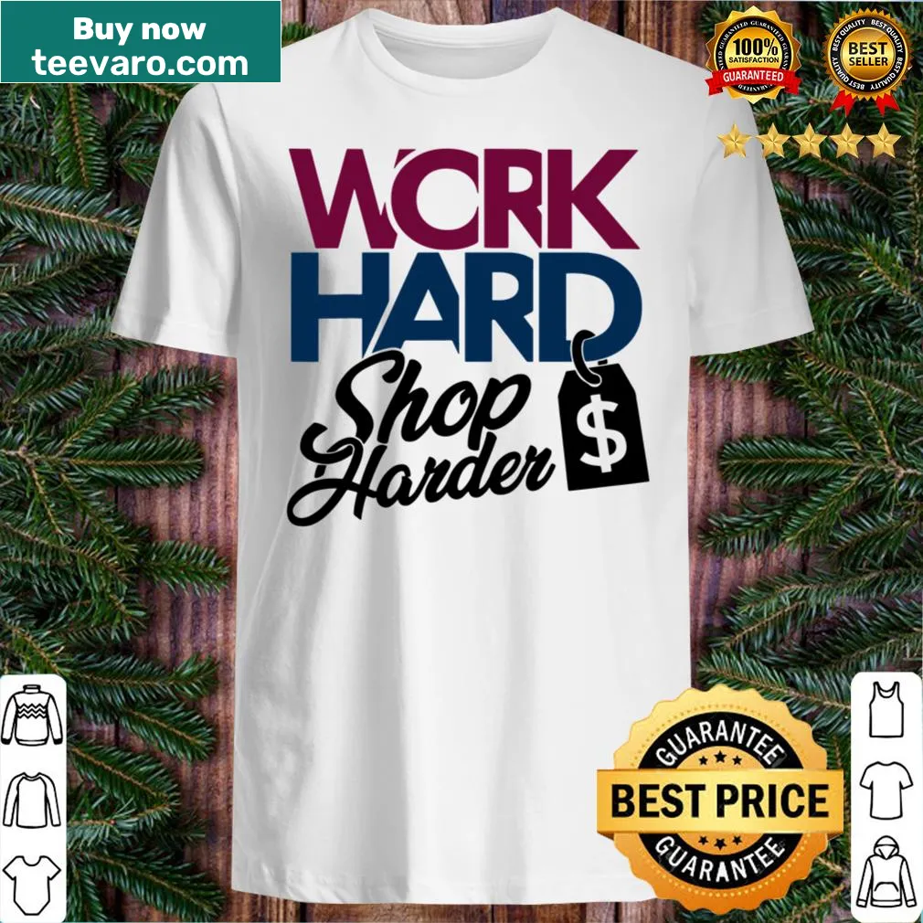Playful typography t-shirt for workaholics and shopaholics