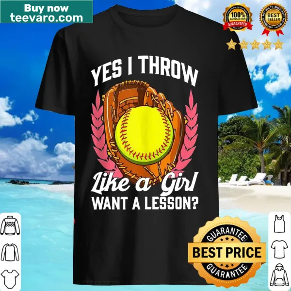 Empowering shirt for female softball players with bold text