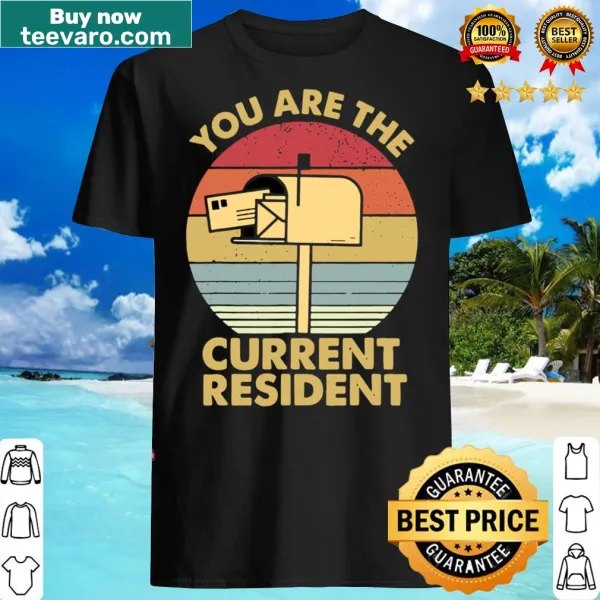 Funny 'Current Resident Mailbox' T-shirt with a clever design