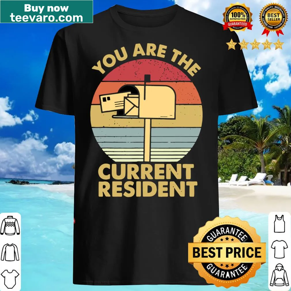 Funny 'Current Resident Mailbox' T-shirt with a clever design