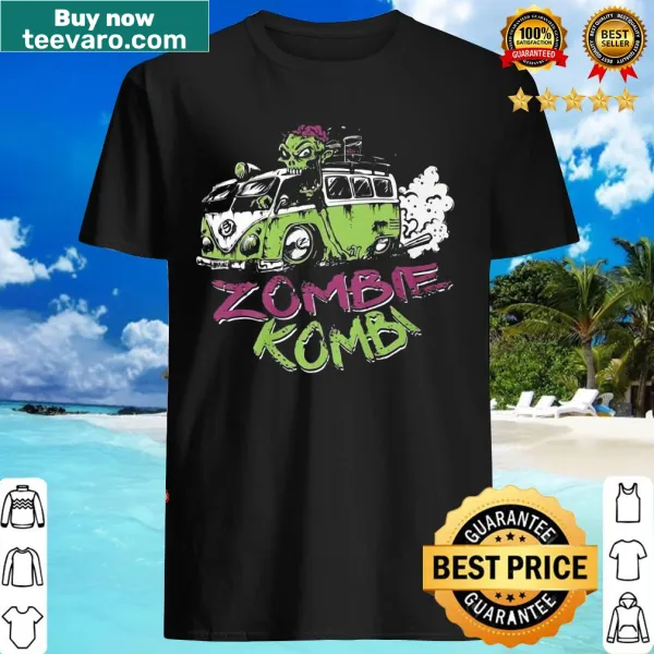 Zombie-themed Kombi van design on Halloween t-shirt