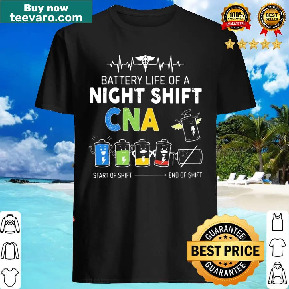 Humorous T-shirt for EMTs highlighting battery life during night shifts