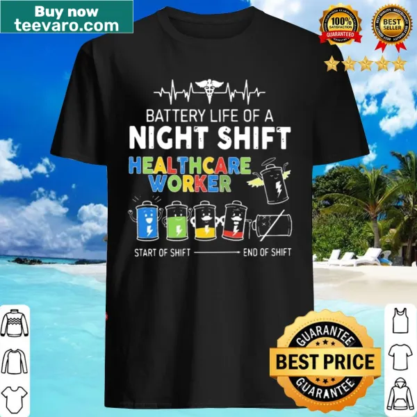 EMT Battery Life T-shirt for night shift healthcare workers with humorous text