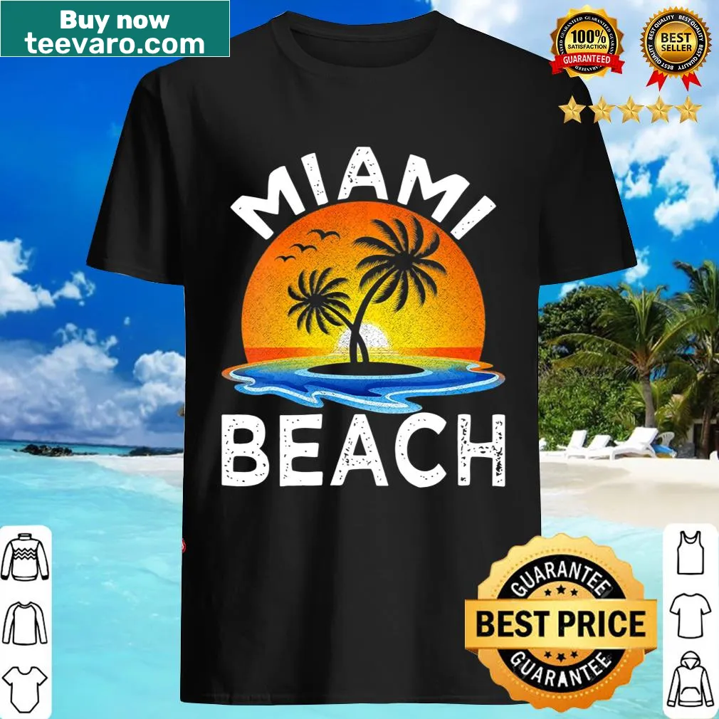 Vintage Miami Beach t-shirt with retro summer design