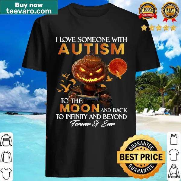 Pumpkin-themed shirt expressing love for someone with autism