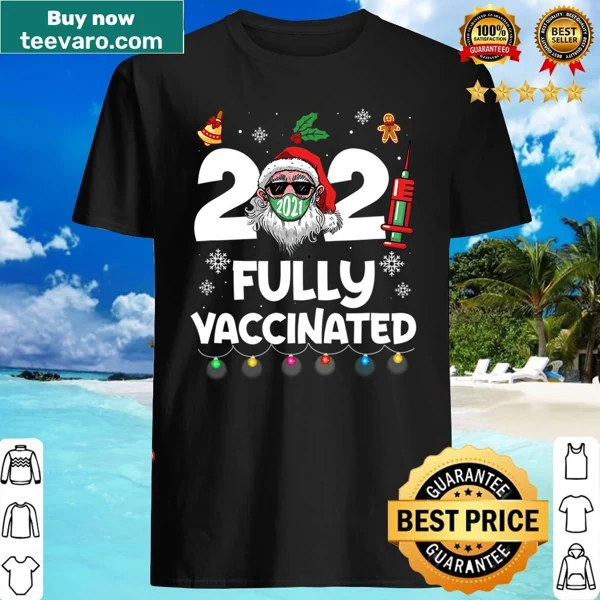 Whimsical Santa Claus shirt with a mask design for Christmas 2021.