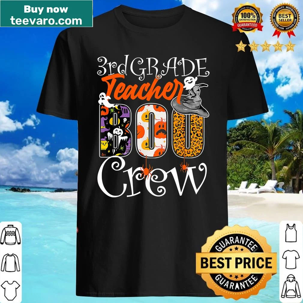 Halloween-themed shirt for 3rd grade teachers with 'Boo Crew' design