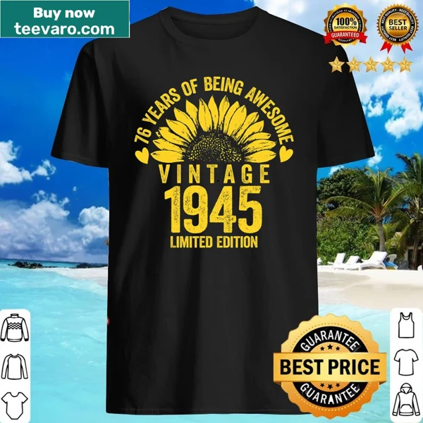 Vintage floral design for 76th birthday shirt
