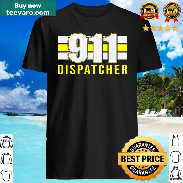 Thin gold line graphic shirt honoring 911 dispatchers