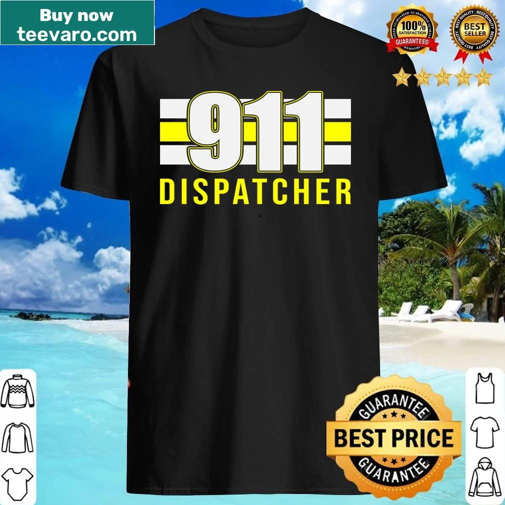 Thin gold line graphic shirt honoring 911 dispatchers
