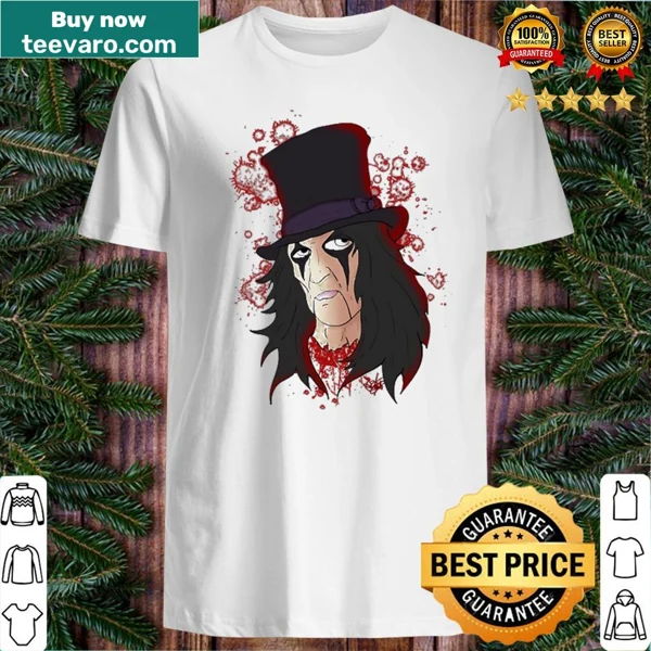 Funny shirt honoring Alice Cooper with playful typography.
