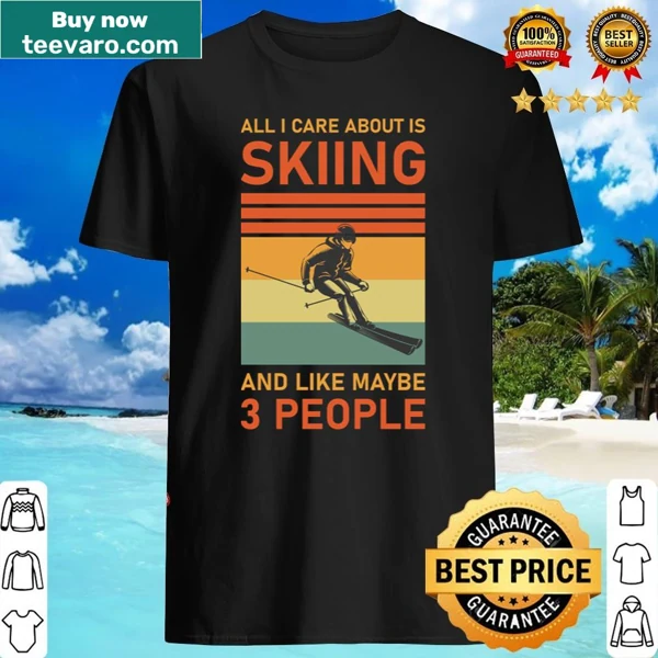 Humorous skiing shirt with playful typography