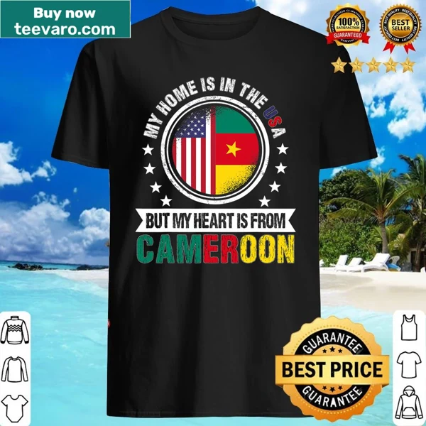 Heart design shirt featuring American and Canadian flags