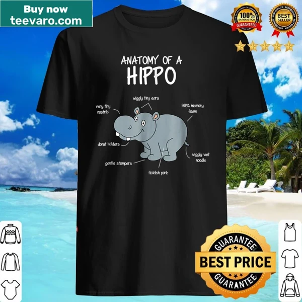Funny Hippopotamus shirt with hippo anatomy illustration