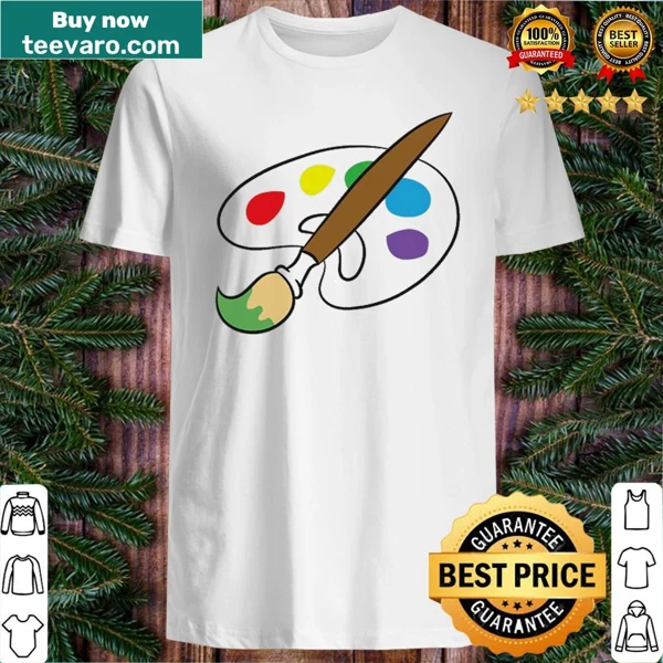 Illustrative shirt showcasing artistic tools and crafts.