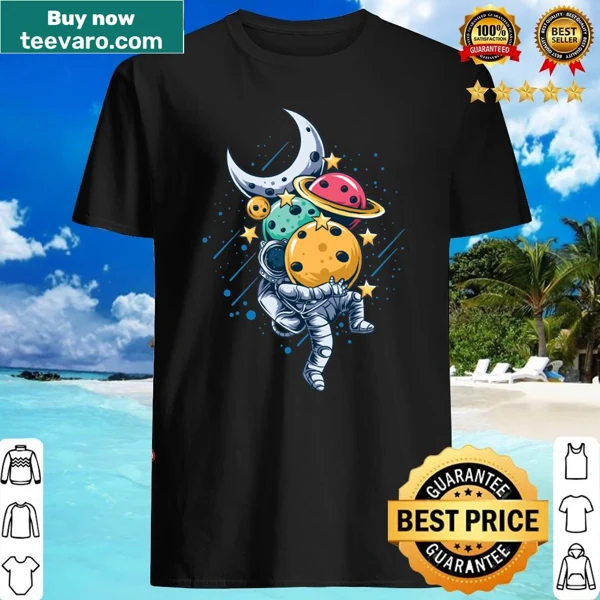 Astronaut shirt with planets illustration