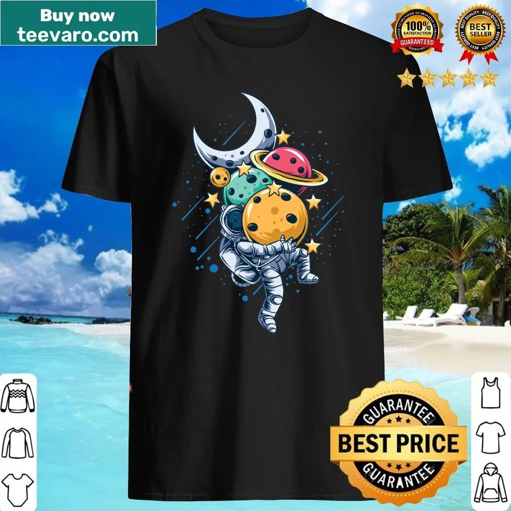Astronaut shirt with planets illustration