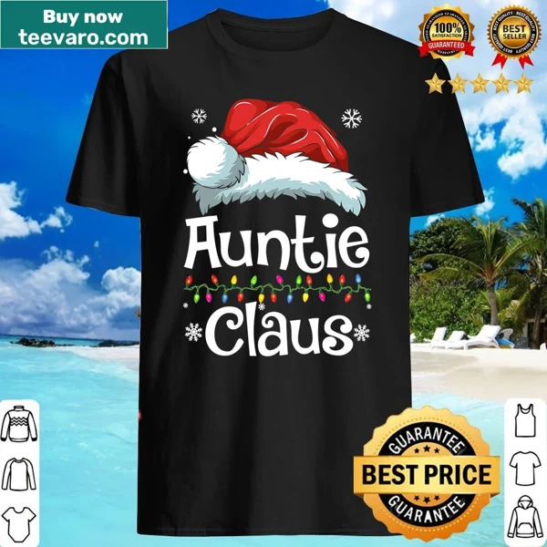 Cute Auntie Claus shirt designed for family matching during Christmas