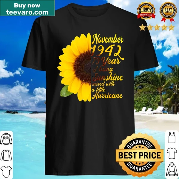 Vintage-style 79th birthday shirt for flower lovers, since November 1942